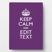パーソナライズされた保CALMとYour Text on Purple フォトプラーク (正面)