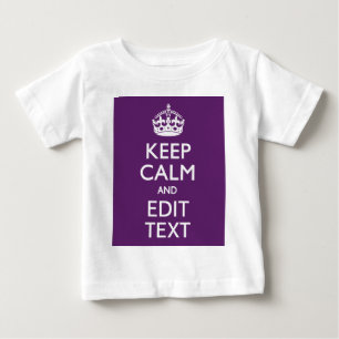 パーソナライズされた保CALMとYour Text on Purple ベビーTシャツ
