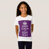 パーソナライズされた保CALMとYour Text on Purple Tシャツ (正面フル)