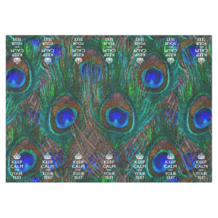 パーソナライズされた保CalmとYour Text Peacock テーブルクロス
