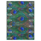 パーソナライズされた保CalmとYour Text Peacock テーブルクロス (正面)