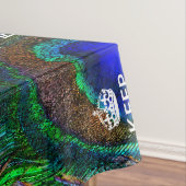 パーソナライズされた保CalmとYour Text Peacock テーブルクロス (インサイチュ)