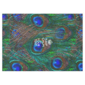 パーソナライズされた保CalmとYour Text Peacock テーブルクロス (正面(横))