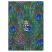 パーソナライズされた保CalmとYour Text Peacock テーブルクロス (正面)