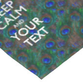 パーソナライズされた保CalmとYour Text Peacock テーブルクロス (アングル)