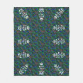 パーソナライズされた保CalmとYour Text Peacock フリースブランケット (正面)