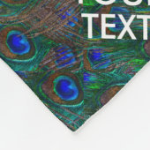 パーソナライズされた保CalmとYour Text Peacock フリースブランケット (角)