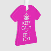 パーソナライズされた保CalmとYour Text Pink Decor オーナメント (正面)