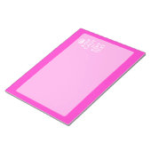 パーソナライズされた保CalmとYour Text Pink Decor ノートパッド (アングル)