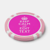 パーソナライズされた保CalmとYour Text Pink Decor ポーカーチップ (シングル)