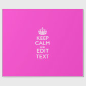 パーソナライズされた保CalmとYour Text Pink Decor ラッピングペーパー (フラット)