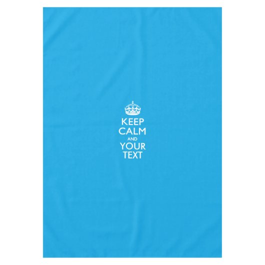 パーソナライズされた保CalmとYour Text Sky Blue テーブルクロス (正面)