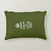 パーソナライズされた保CALM AND Your Text on Kaki Green アクセントクッション (正面)