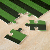 パーソナライズされた保Calm Greenストライプ Decor ジグソーパズル (側面)