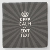 パーソナライズされた保Calm Your Text Black日が差すこと ストーンコースター (正面)