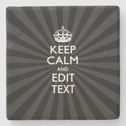 パーソナライズされた保Calm Your Text Black日が差すこと ストーンコースター (正面)