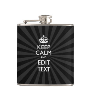 パーソナライズされた保Calm Your Text Black日が差すこと フラスク