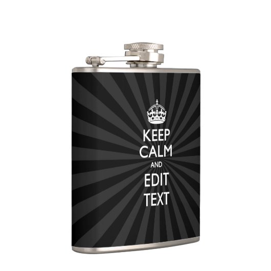 パーソナライズされた保Calm Your Text Black日が差すこと フラスク (右)