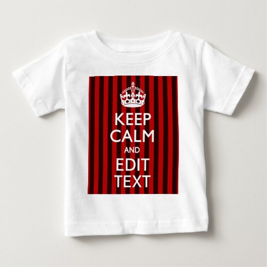 パーソナライズされた保Calm Your Text Red ストライプ Decor ベビーTシャツ (正面)