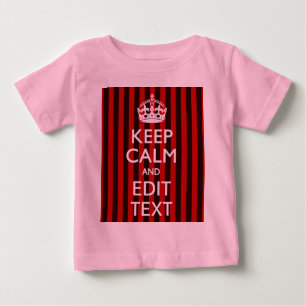 パーソナライズされた保Calm Your Text Red ストライプ Decor ベビーTシャツ