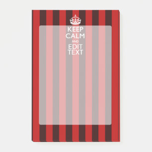 パーソナライズされた保Calm Your Text Red ストライプ Decor ポストイット