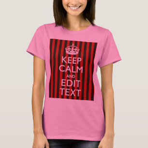 パーソナライズされた保Calm Your Text Red ストライプ Decor Tシャツ