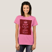 パーソナライズされた保Calm Your Text Red ストライプ Decor Tシャツ (正面フル)