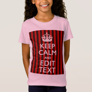 パーソナライズされた保Calm Your Text Red ストライプ Decor Tシャツ