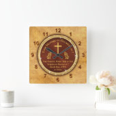 パーソナライズされた信ユニーク仰心を込めて スクエア壁時計 (ホーム)