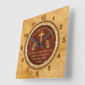 パーソナライズされた信ユニーク仰心を込めて スクエア壁時計 (傾斜)