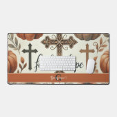 パーソナライズされた信仰と希望クリスチャンのハロウィーン デスクマット (キーボード&マウス)