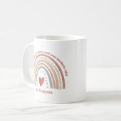 パーソナライズされた先生おもしろい引用文ボホレインボー コーヒーマグカップ (正面左)