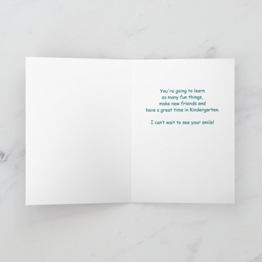 パーソナライズされた先生から幼稚園へようこそ カード (内部)