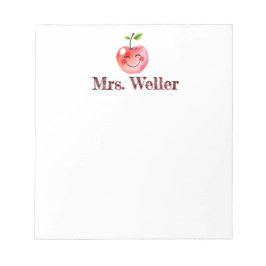 パーソナライズされた先生かわいいトレンディー笑顔さくらんぼ ノートパッド