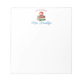 パーソナライズされた先生かわいい水色アップル ノートパッド (正面)