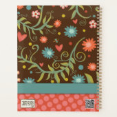 パーソナライズされた先生かわいらしフローラ プランナー手帳 (裏面)