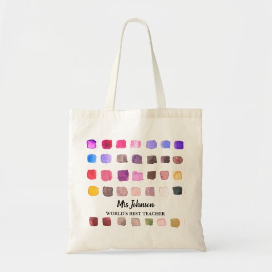 パーソナライズされた先生のカラフルトートバッグ トートバッグ (正面)