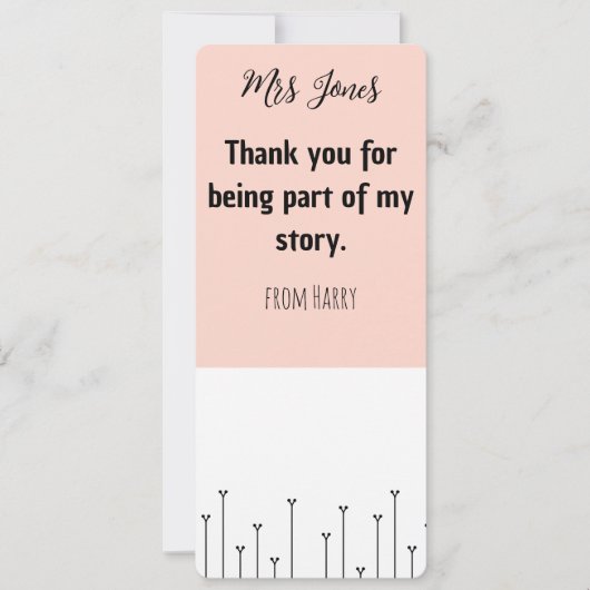 パーソナライズされた先生のブックマーク シーズンカード (正面)