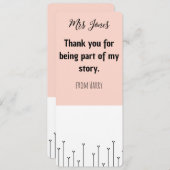 パーソナライズされた先生のブックマーク シーズンカード (正面/裏面)