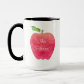 パーソナライズされた先生のリストウォーター色アップル マグカップ (左)