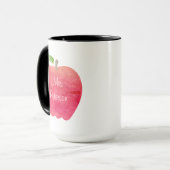 パーソナライズされた先生のリストウォーター色アップル マグカップ (正面左)