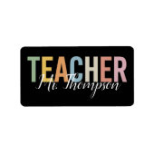 パーソナライズされた先生への感謝の気持ちを込めた新学期のギフト ラベル (正面)