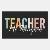 パーソナライズされた先生への感謝の気持ちを込めた新学期グッズ 長方形シール (正面)