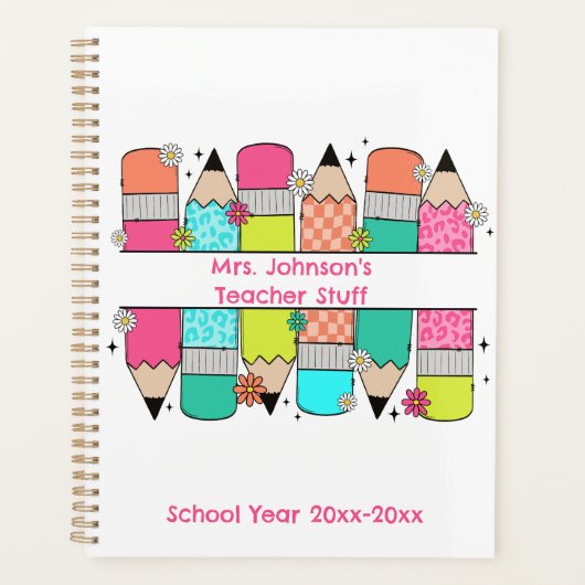 パーソナライズされた先生をテーマにした月次プランナー プランナー手帳 (正面)