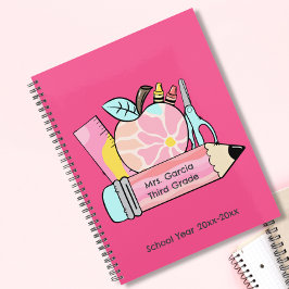 パーソナライズされた先生をテーマにした月次プランナー プランナー手帳