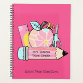 パーソナライズされた先生をテーマにした月次プランナー プランナー手帳 (正面)