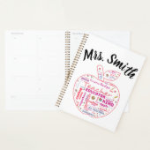 パーソナライズされた先生アップルワードアート プランナー手帳 (ディスプレー)