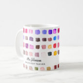 パーソナライズされた先生カラフル コーヒーマグカップ (正面左)