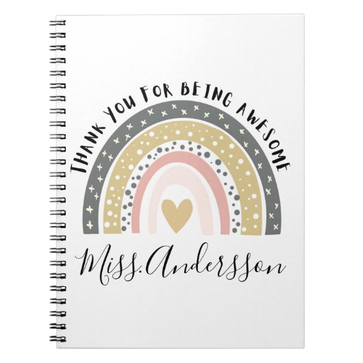 パーソナライズされた先生ギフトカスタム先生ギフト ノートブック (正面)