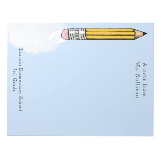 パーソナライズされた先生ギフトメモ帳 ノートパッド (正面)